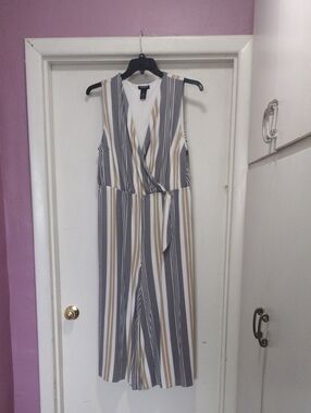 Lane Bryant Striped Sleeveless Jumpsuit Size 14/16